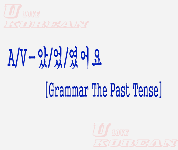 A/V-았/었/였어요-Grammar The Past Tense